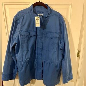 Blue 22W/24W Cotton Utility Anorak style Jacket with metal zipper and fasteners